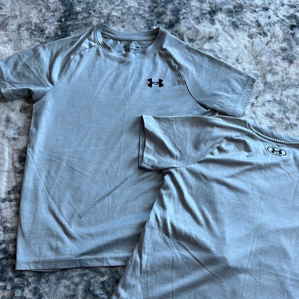 UA dri fit shirts identical- size med youth